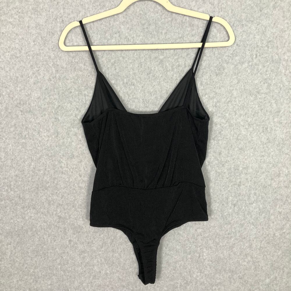 21 Saints Bodysuit Womens Black Medium Wrap Goth Sexy Festival Sleeveless Plunge - Picture 4 of 10
